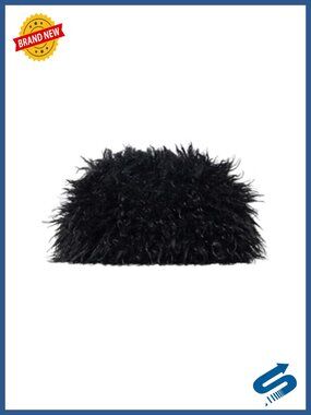 Fuzzy Faux Fur Clutch Purse Y2K Plush Evening Bag Kiss Lock Party Handbag
